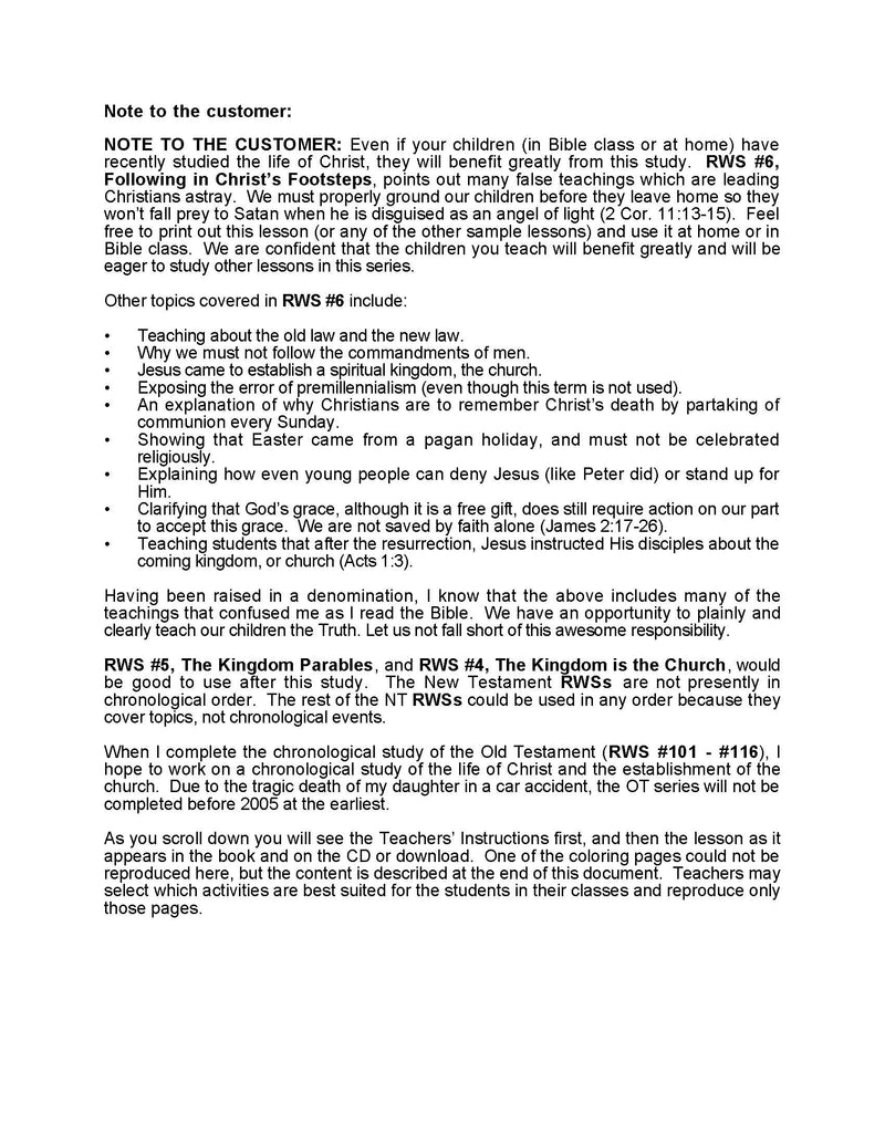 Following in Christ's Footsteps (Book of Mark) CD (op)