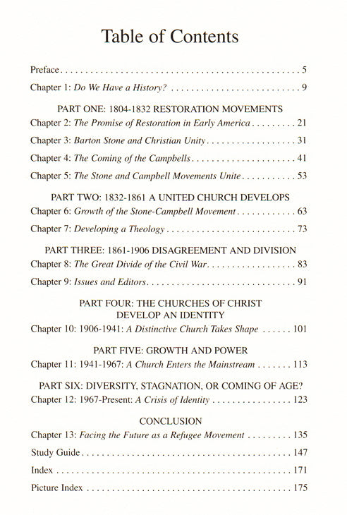Table of Contents