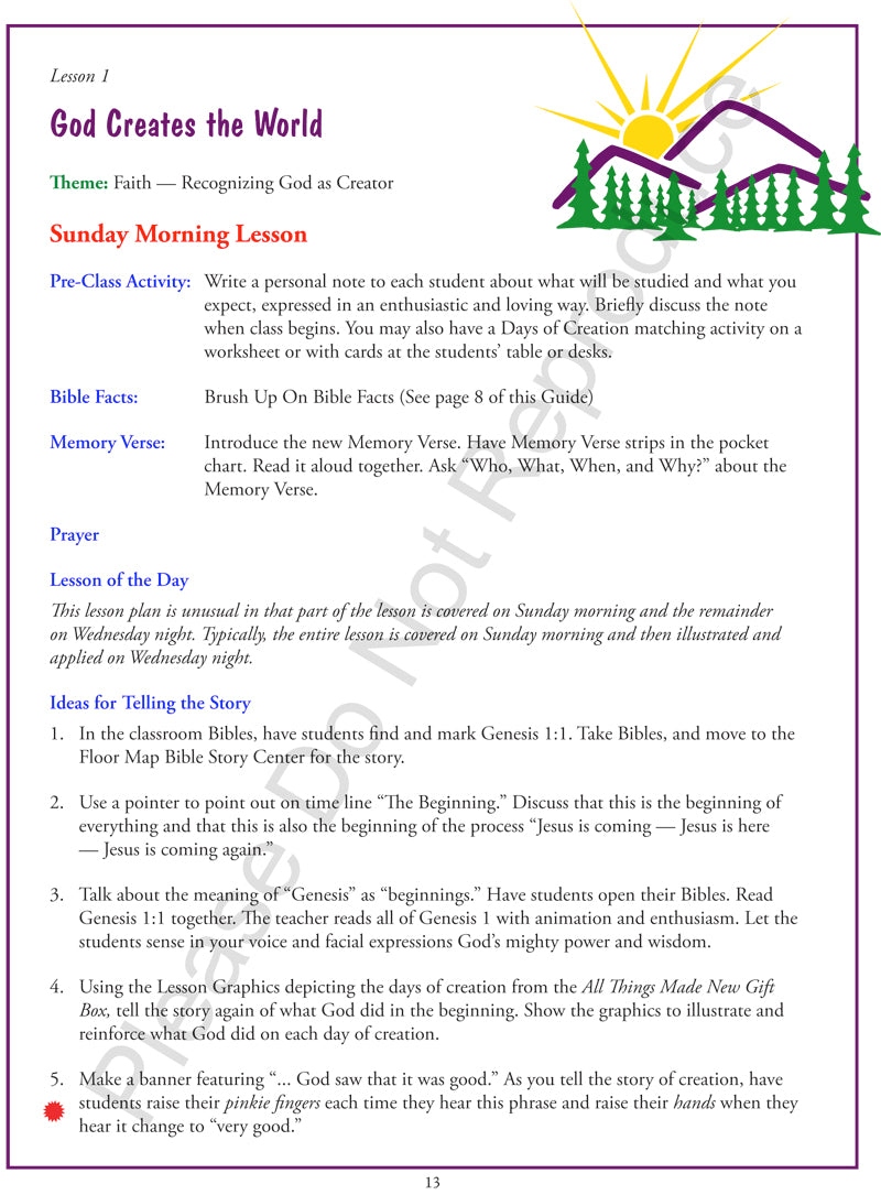 All Things Made New - Teacher's Lesson Guide - Genesis