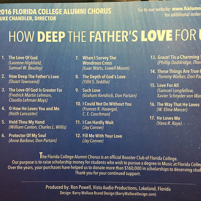 FC Alumni Chorus - How Deep the Father's Love for Us - 2016 CD