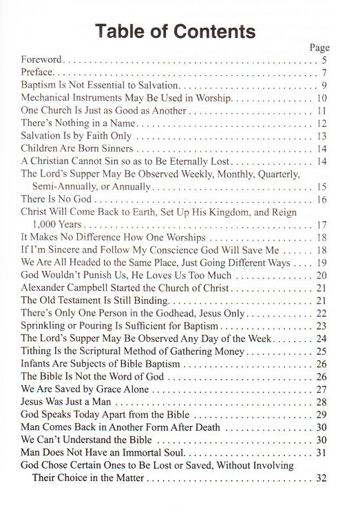 Table of Contents