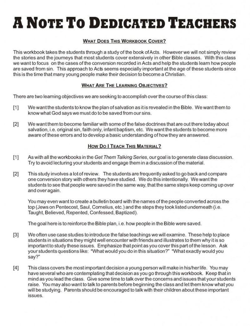 Note To Dedicated Teachers