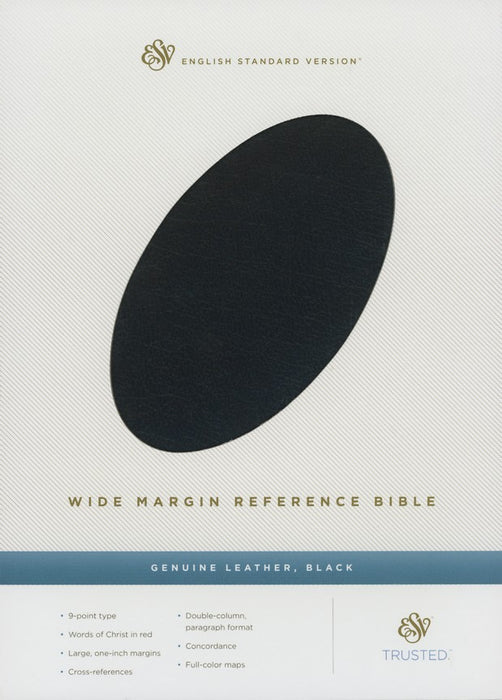 ESV Wide Margin Reference Bible Black Top Grain Leather
