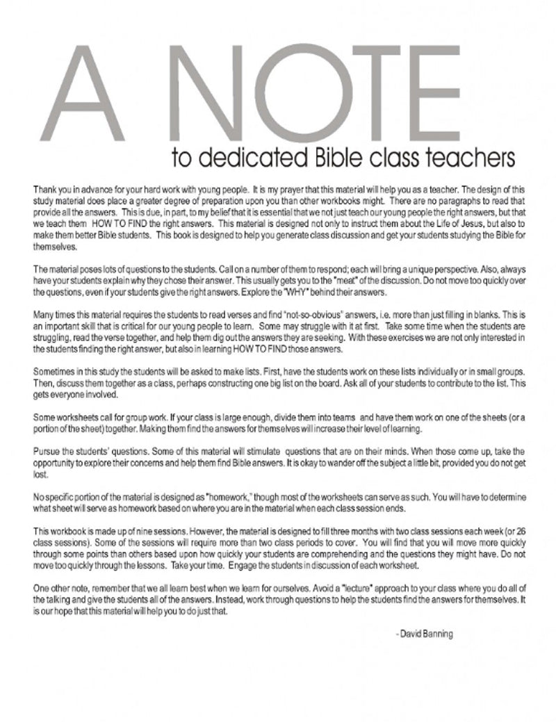 Note To Dedicated Teachers