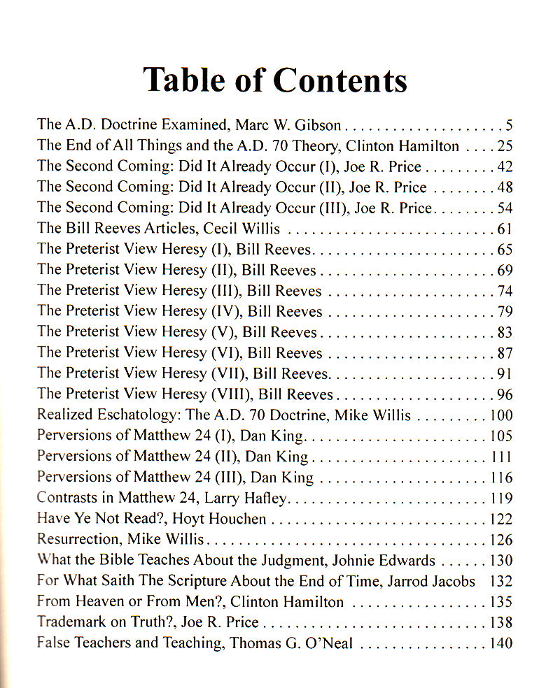 Table of Contents