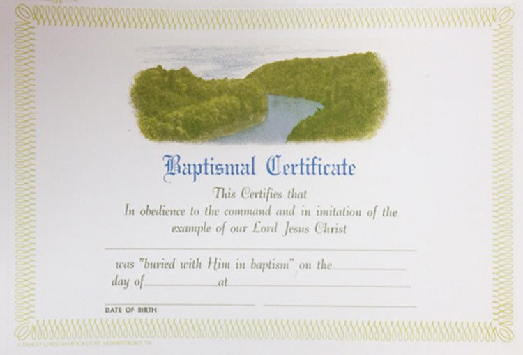 Baptismal Certificates--Book of 50