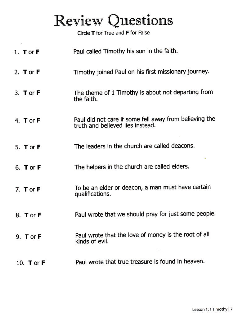 Exploring the Epistles Part 2 (Primary 3:4) Student