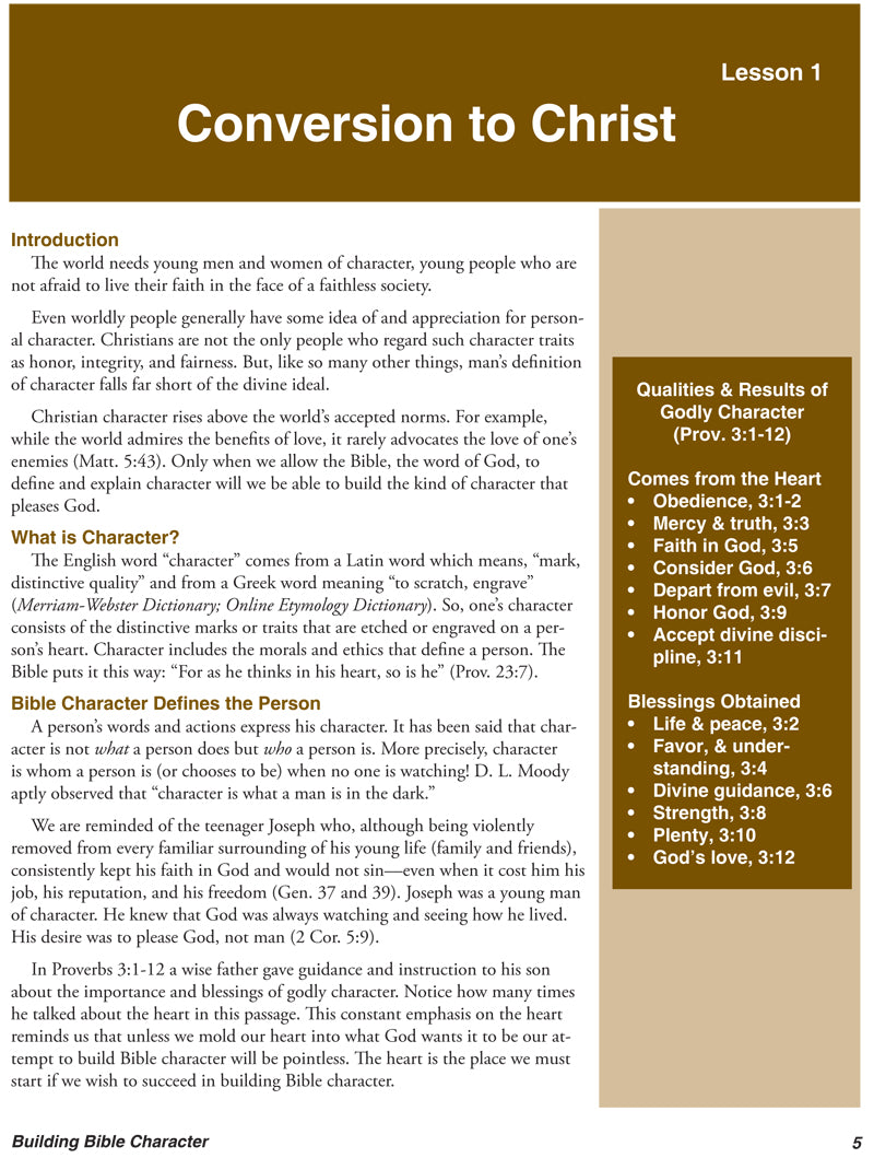 Building Bible Character