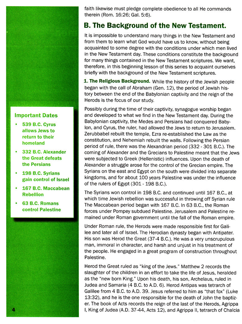 New Testament Survey, Part 1 (Word in the Heart, 12:1)