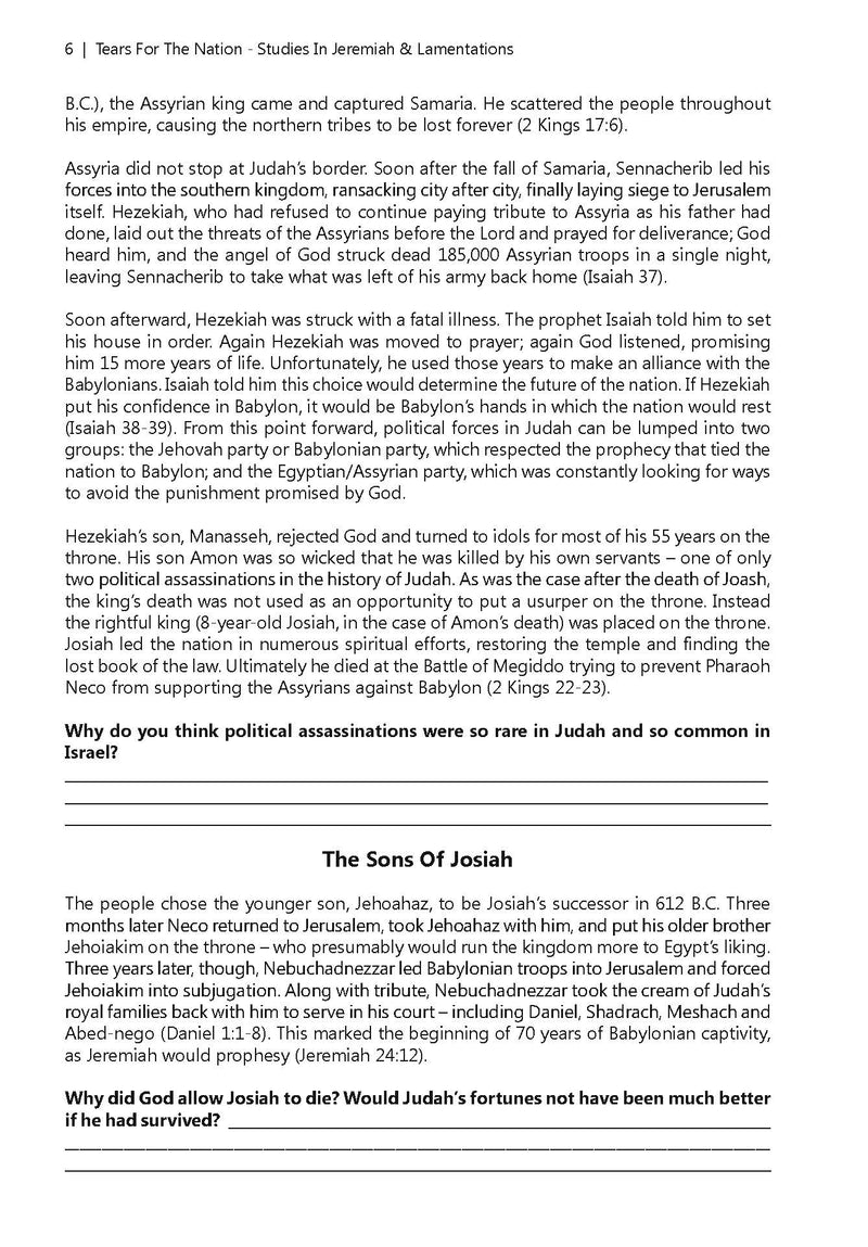 Tears For the Nation: Studies in Jeremiah & Lamentations