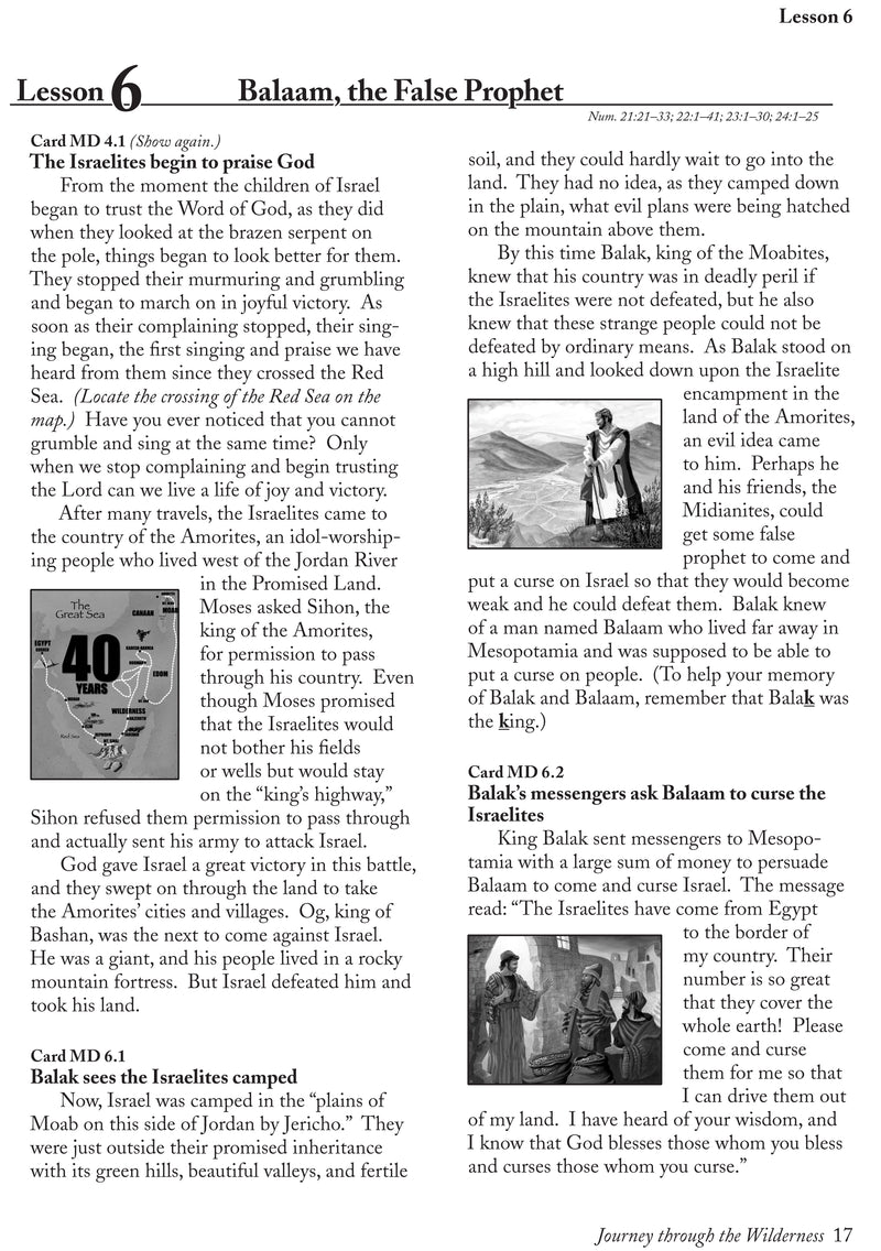 Journey through the Wilderness (Life of Moses Series 3) - Abeka Flash-A-Card