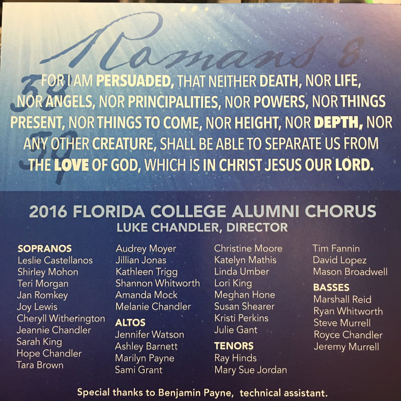 FC Alumni Chorus - How Deep the Father's Love for Us - 2016 CD