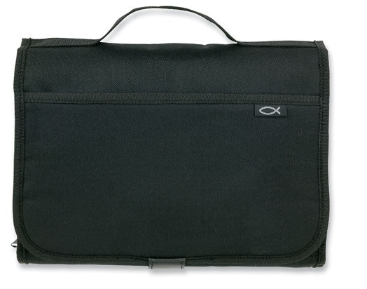Tri-Fold Organizer Bible Cover - Black XXL