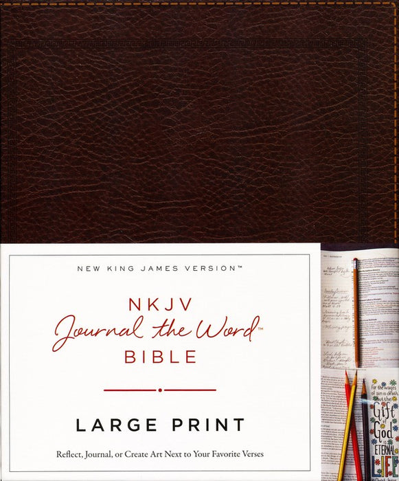 NKJV Journal the Word Bible Large Print,  Brown Bonded Leather
