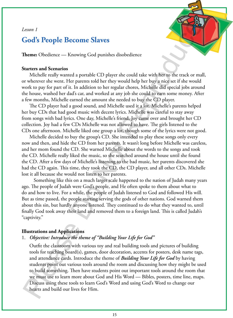 Building Your Life For God Teacher Manual