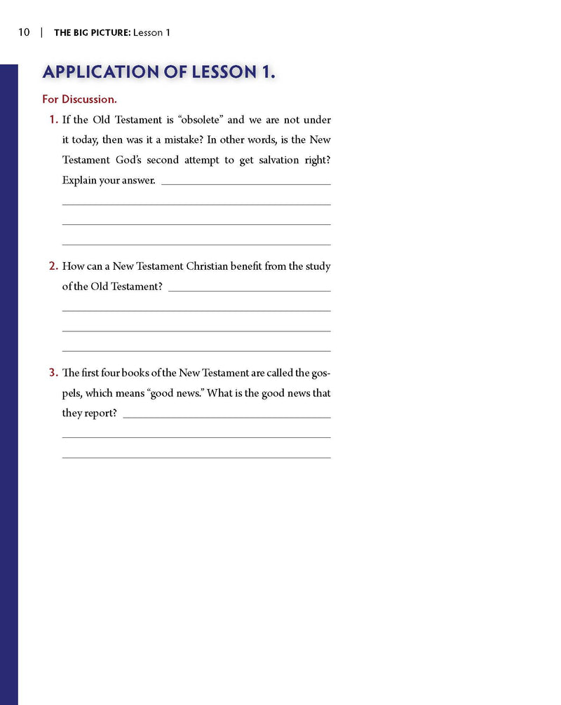 The Big Picture: A Guide to Learning the Bible's Story