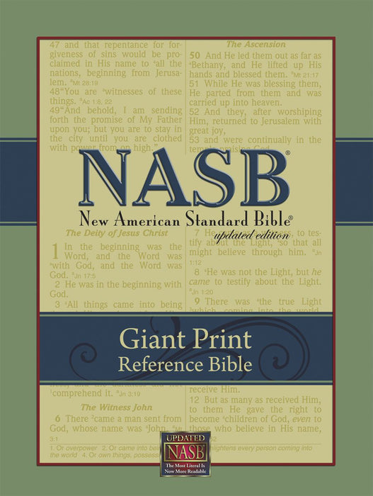 NAS Giant Print Reference Bible - Black Genuine - Indexed