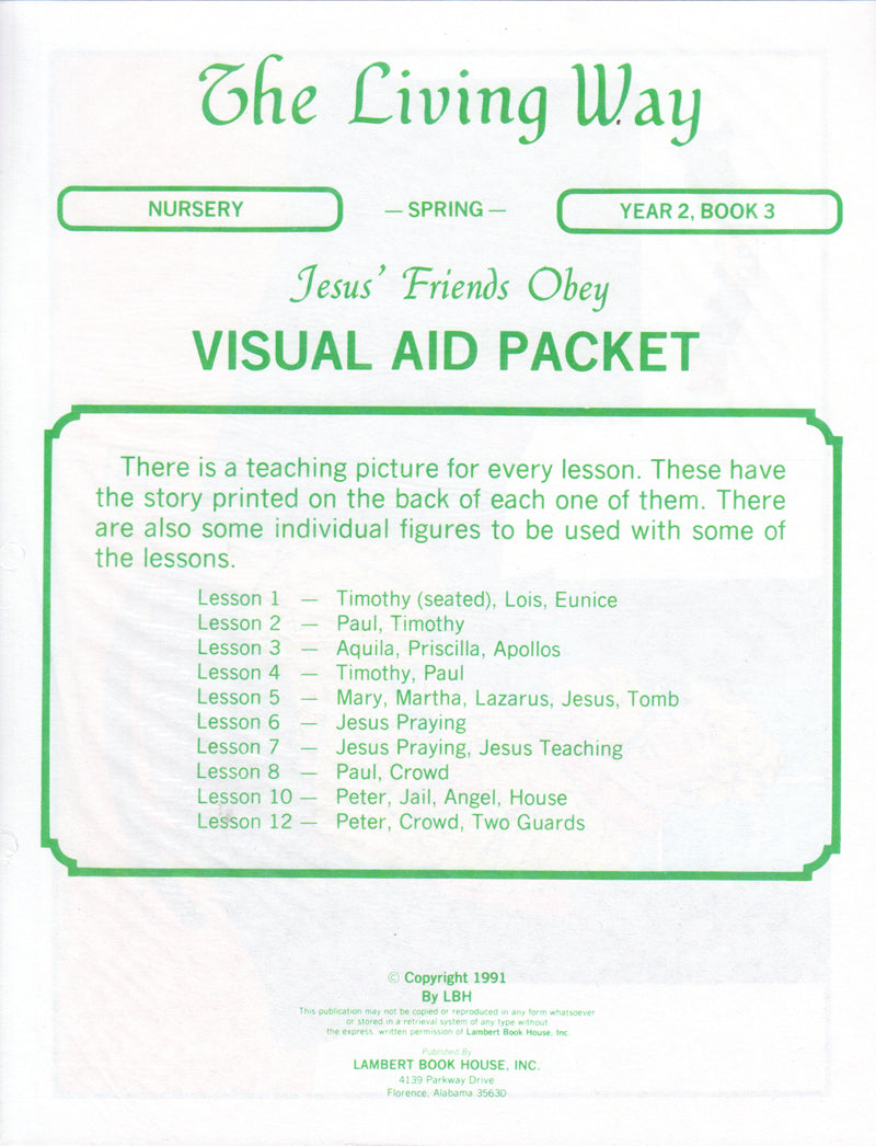 NURSERY 2-3 VIS - Jesus' Friends Obey