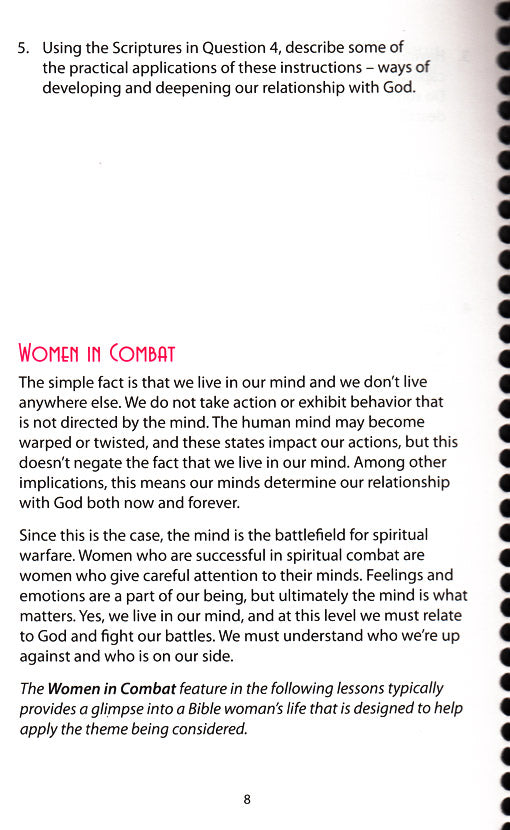 Women in Combat Against Sin and Satan