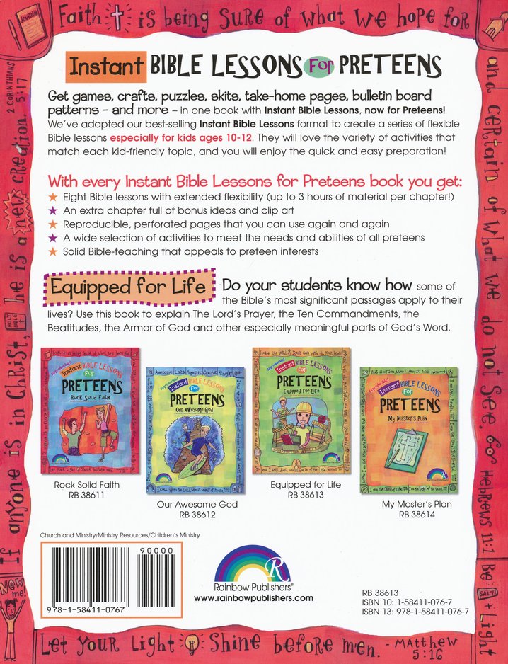 Instant Bible Lessons for Preteens: Equipped for Life