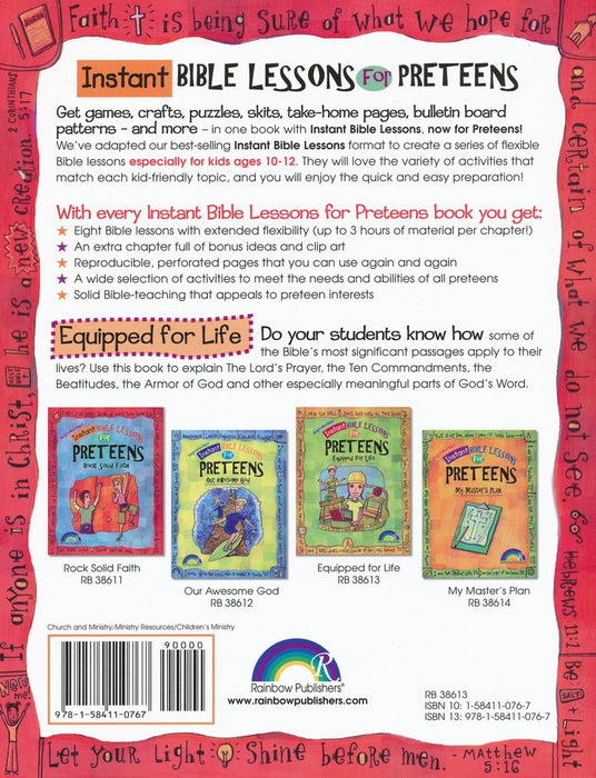 Instant Bible Lessons for Preteens: Equipped for Life