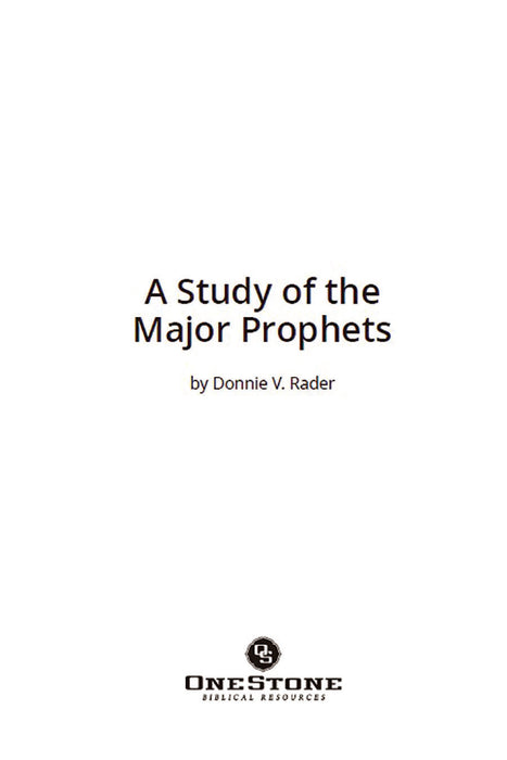 A Study Of The Major Prophets Downloadable Single User PDF