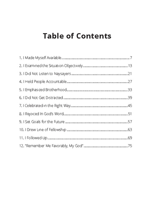 Remember Me With Favor: Life Lessons From The Story Of Nehemiah - Downloadable Answer Key PDF
