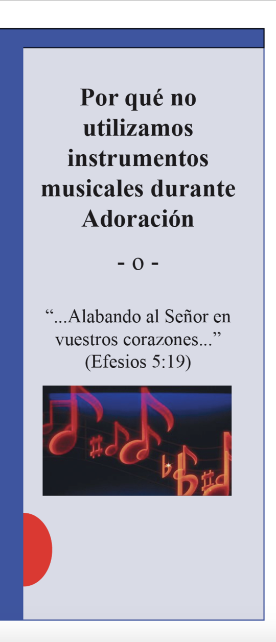 Por que no utilizamos instrumentos musicales durante Adoración